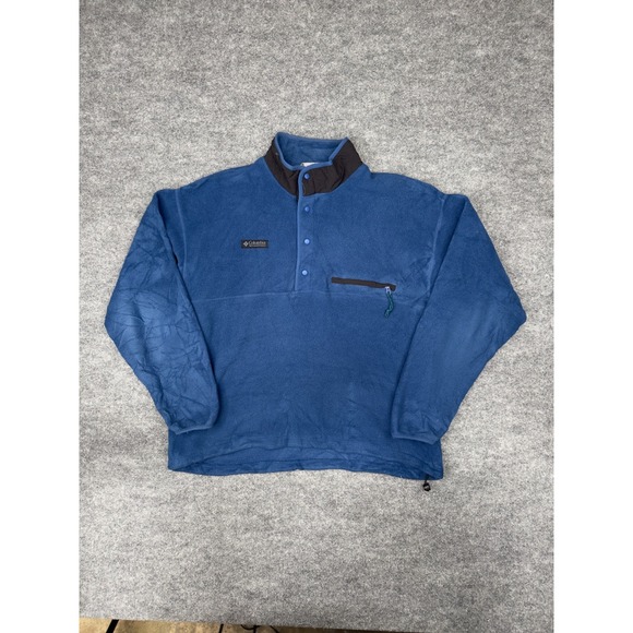 Columbia Other - Vintage 90's Columbia Pullover Fleece Snap T Mens XL Blue Black USA Made